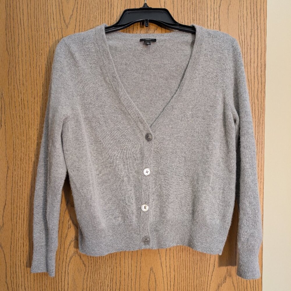Lambswool Rabbit Talbots Gray Petite Large V Neck Cardigan